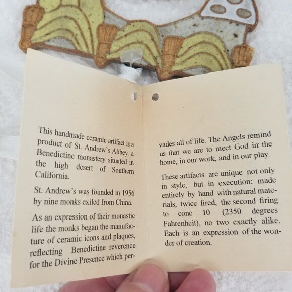 St. Andrew's Abbey Ceramics, Actor Angel, Handmade by Artisans, Ornament, Gift - Picture 4 of 4
